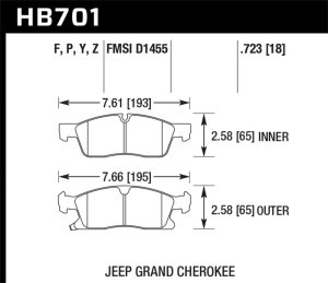 Dodge Durango Brake Pads - Front - Hawk Performance - Performance Ceramic - `11-`12